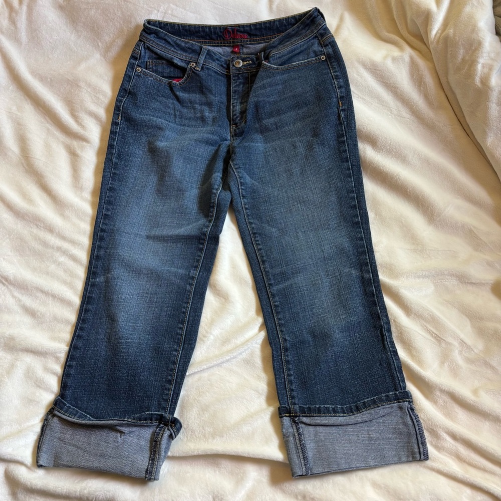 Deluxe Blue Capri Jeans Pants Size 8